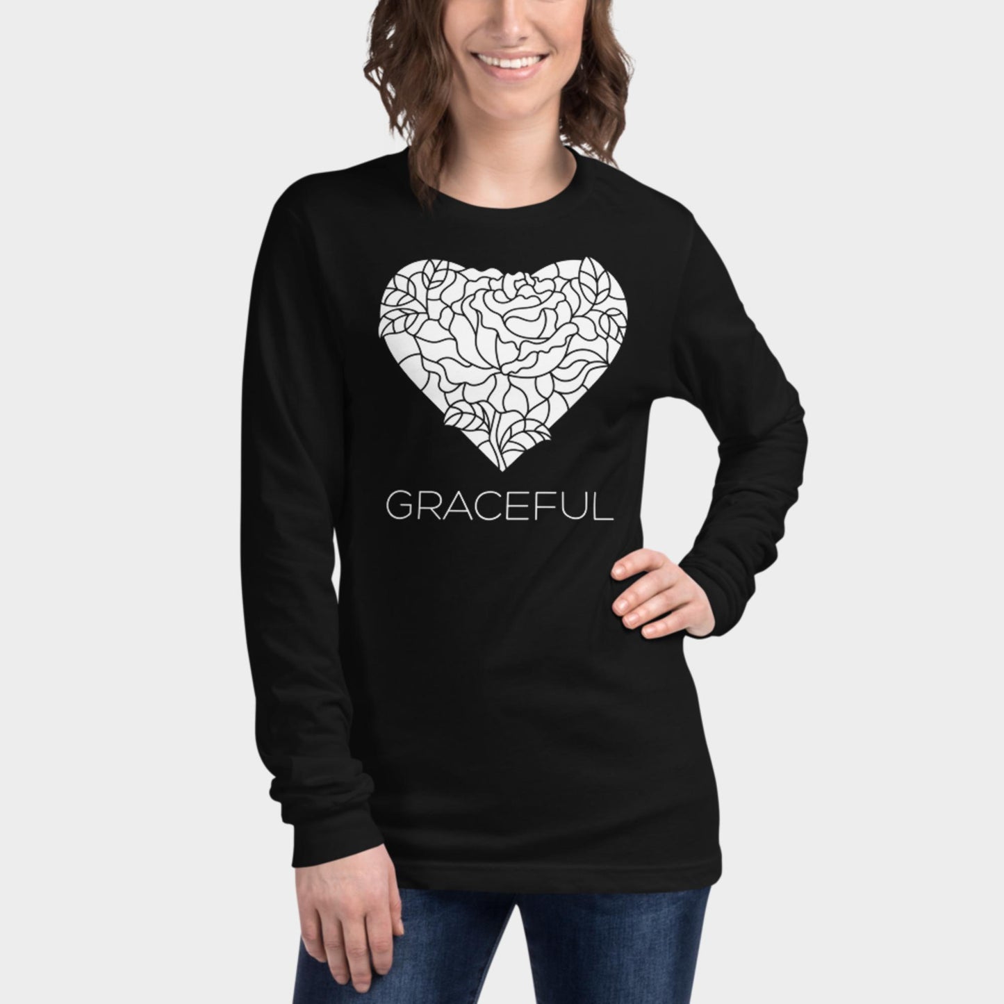 Graceful Long Sleeve Shirt White Design