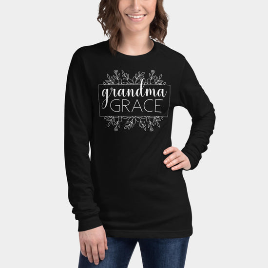 Grandma Grace Long Sleeve Shirt White Design