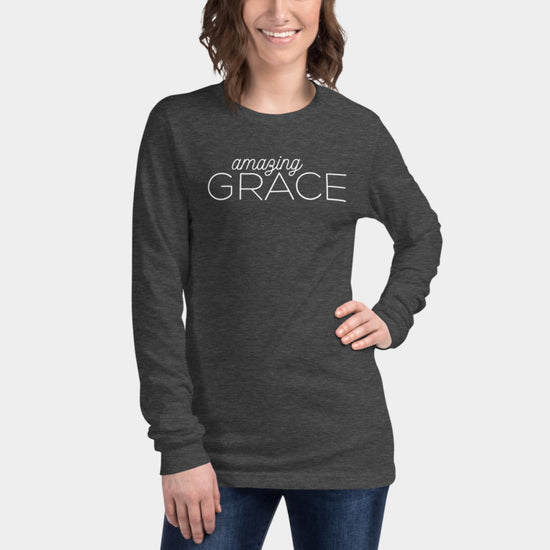 Amazing Grace Long Sleeve Shirt White Design