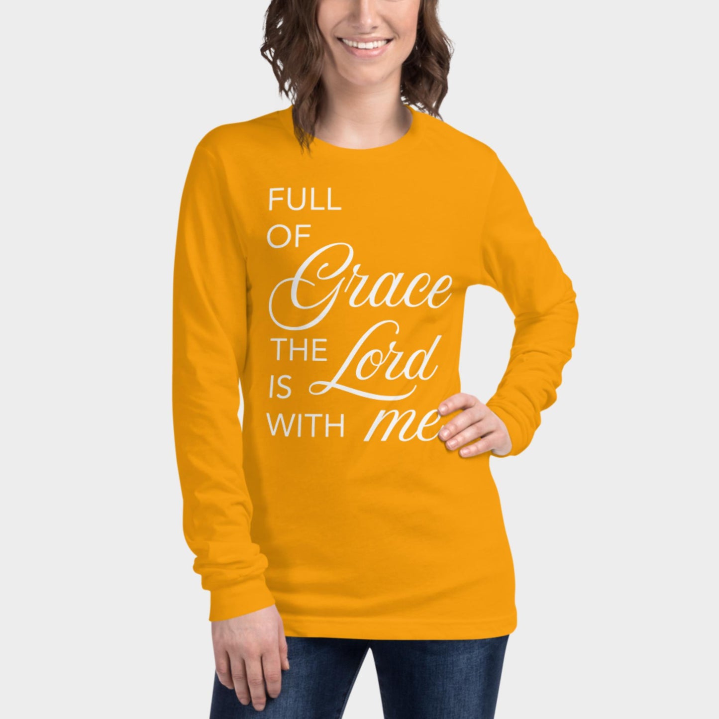 Full of Grace Long Sleeve Shirt White Design