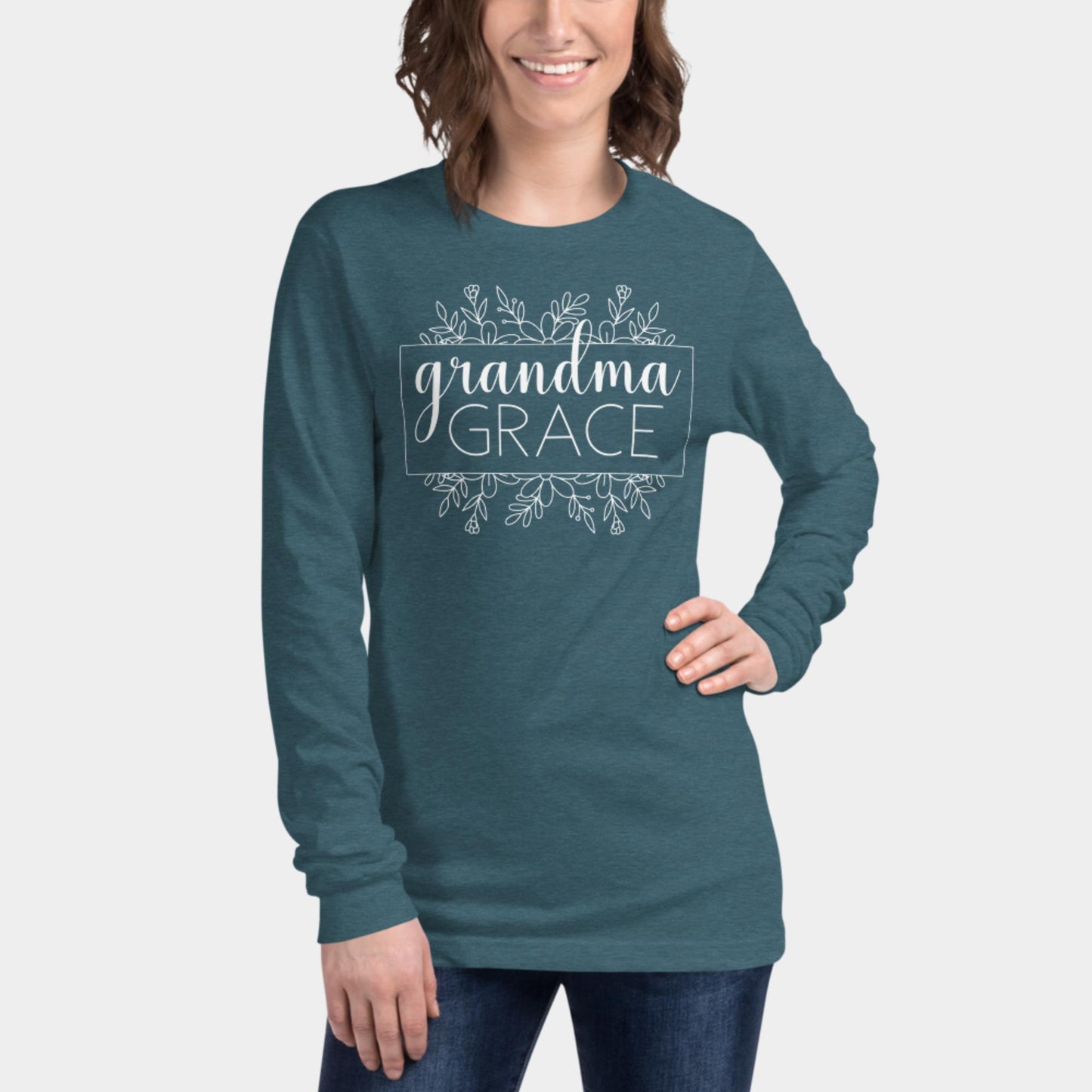 Grandma Grace Long Sleeve Shirt White Design