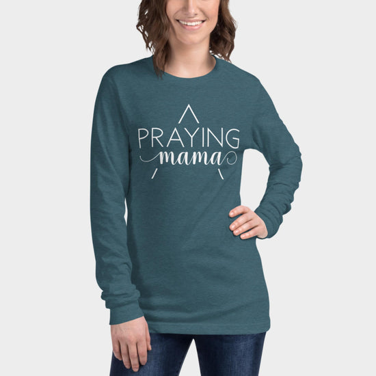 Praying Mama Long Sleeve Shirt White Design