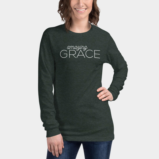 Amazing Grace Long Sleeve Shirt White Design