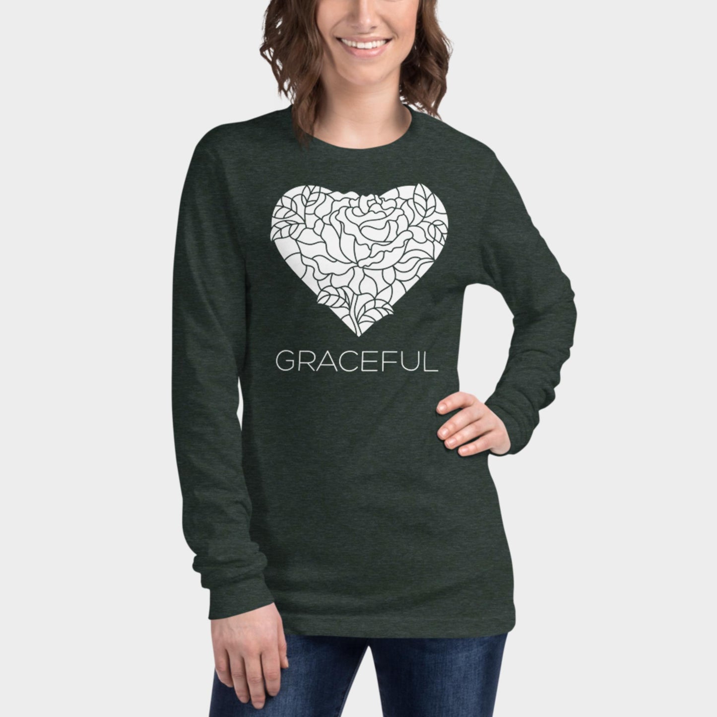 Graceful Long Sleeve Shirt White Design