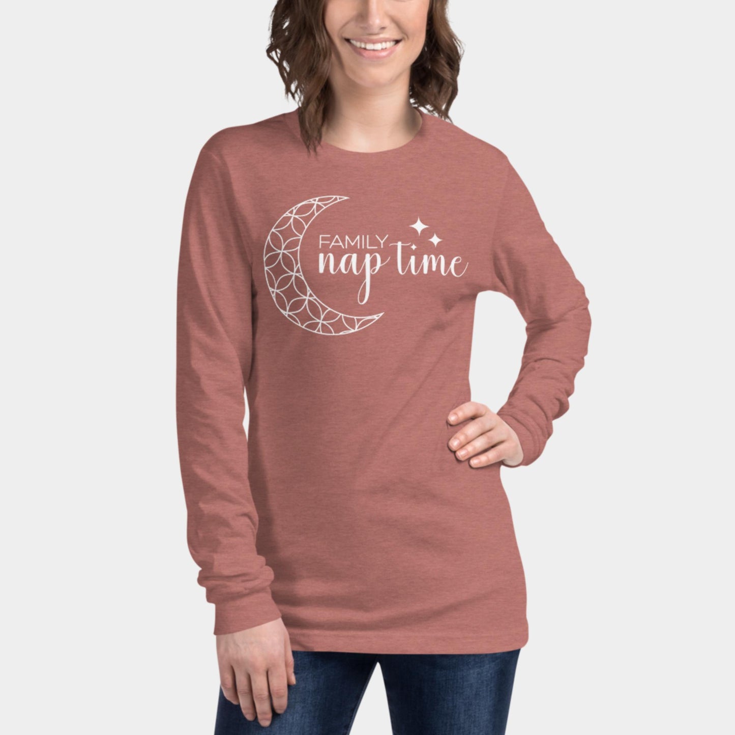 Family Nap Time Long Sleeve Shirt White Design