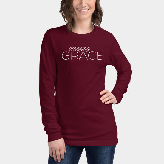 Amazing Grace Long Sleeve Shirt White Design