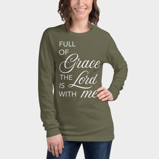 Full of Grace Long Sleeve Shirt White Design