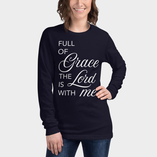 Full of Grace Long Sleeve Shirt White Design