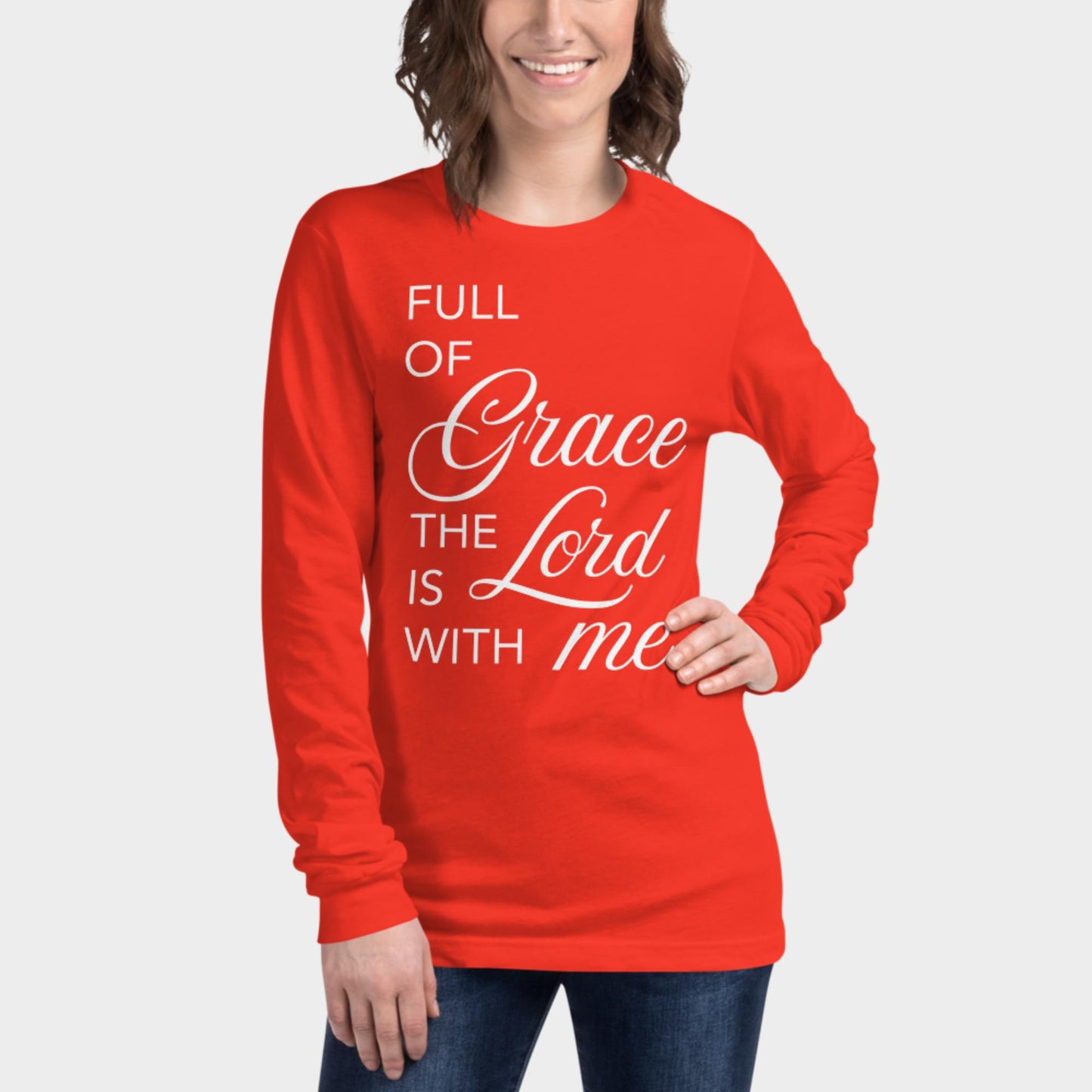 Full of Grace Long Sleeve Shirt White Design