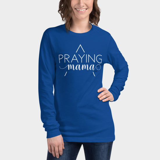 Praying Mama Long Sleeve Shirt White Design