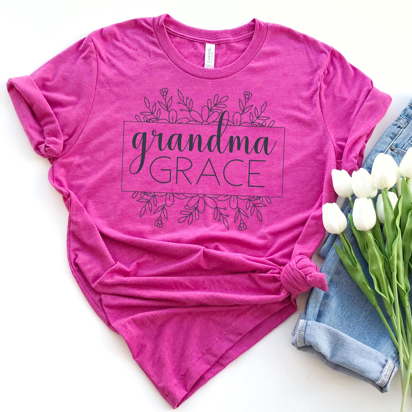 Grandma Grace T-shirt Charcoal Design