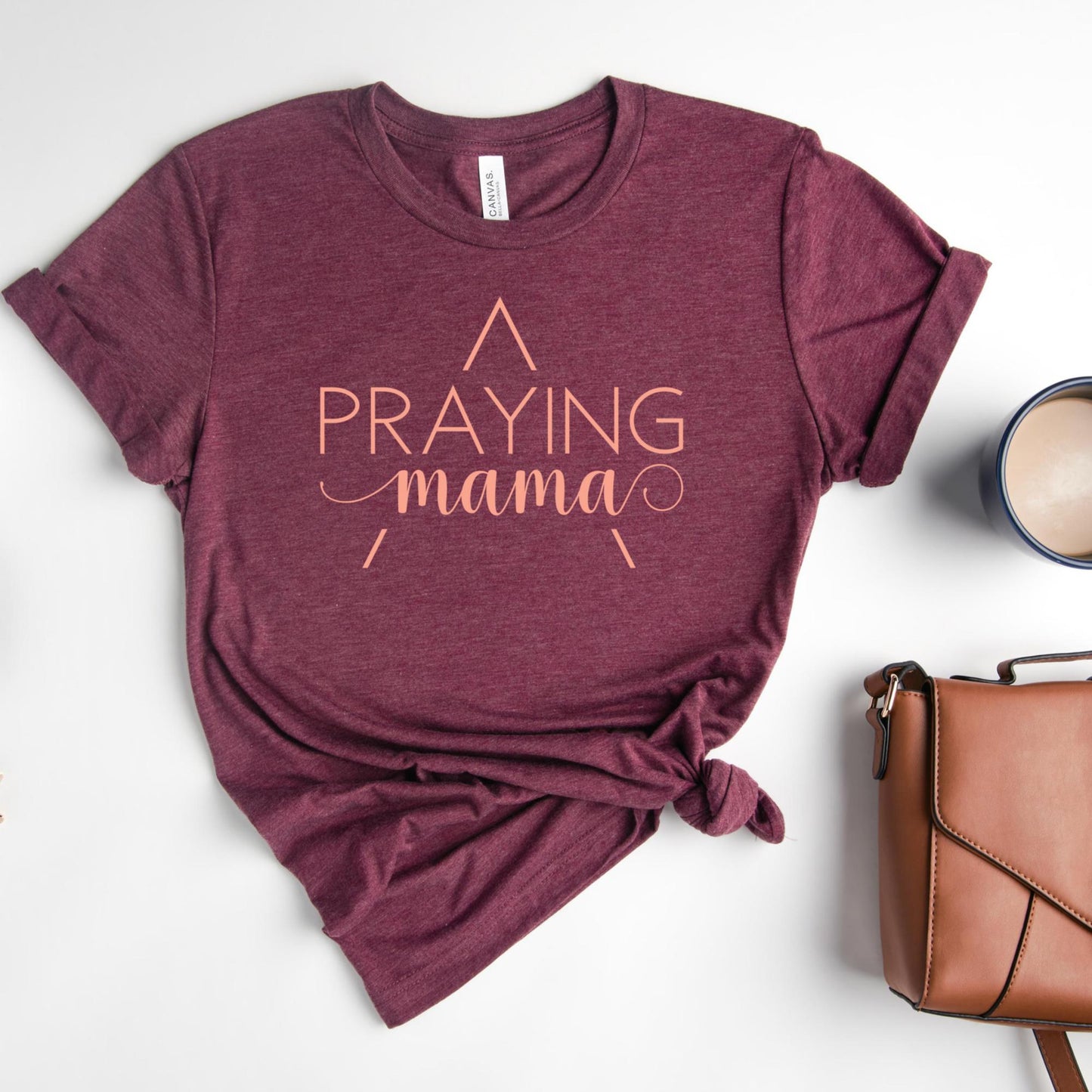 Praying Mama T-shirt Pink Design