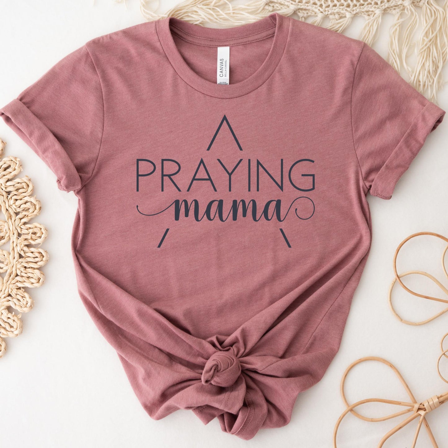 Praying Mama T-shirt Charcoal Design