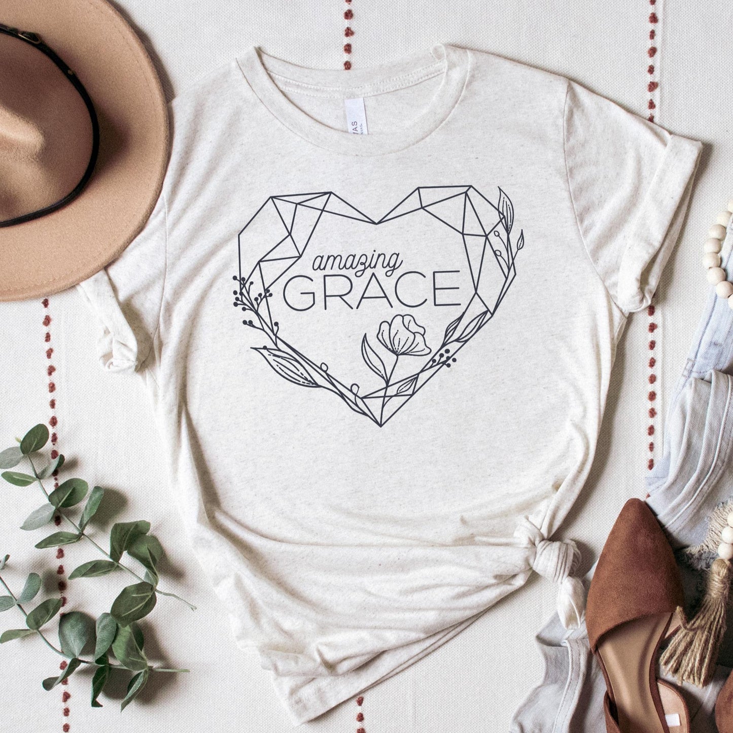 Amazing Grace T-shirt Charcoal Design