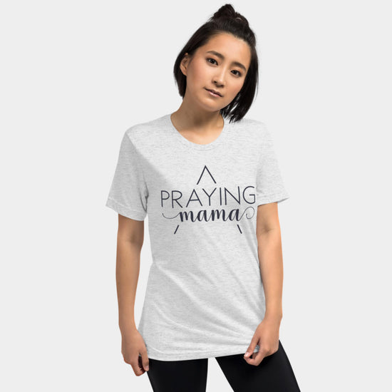 Praying Mama T-shirt Charcoal Design